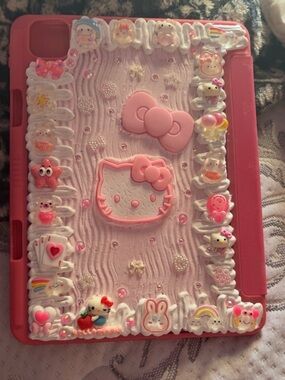 Cute Pink Hello Kitty Tablet Case Cover - Decorative Silicone Protector